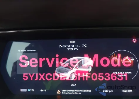 2017 Tesla Model X 100D/75D/90D из США, поврежденный, VIN 5YJXCDE26HF053631